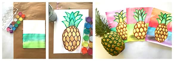 Realistic Pineapple Art Lesson