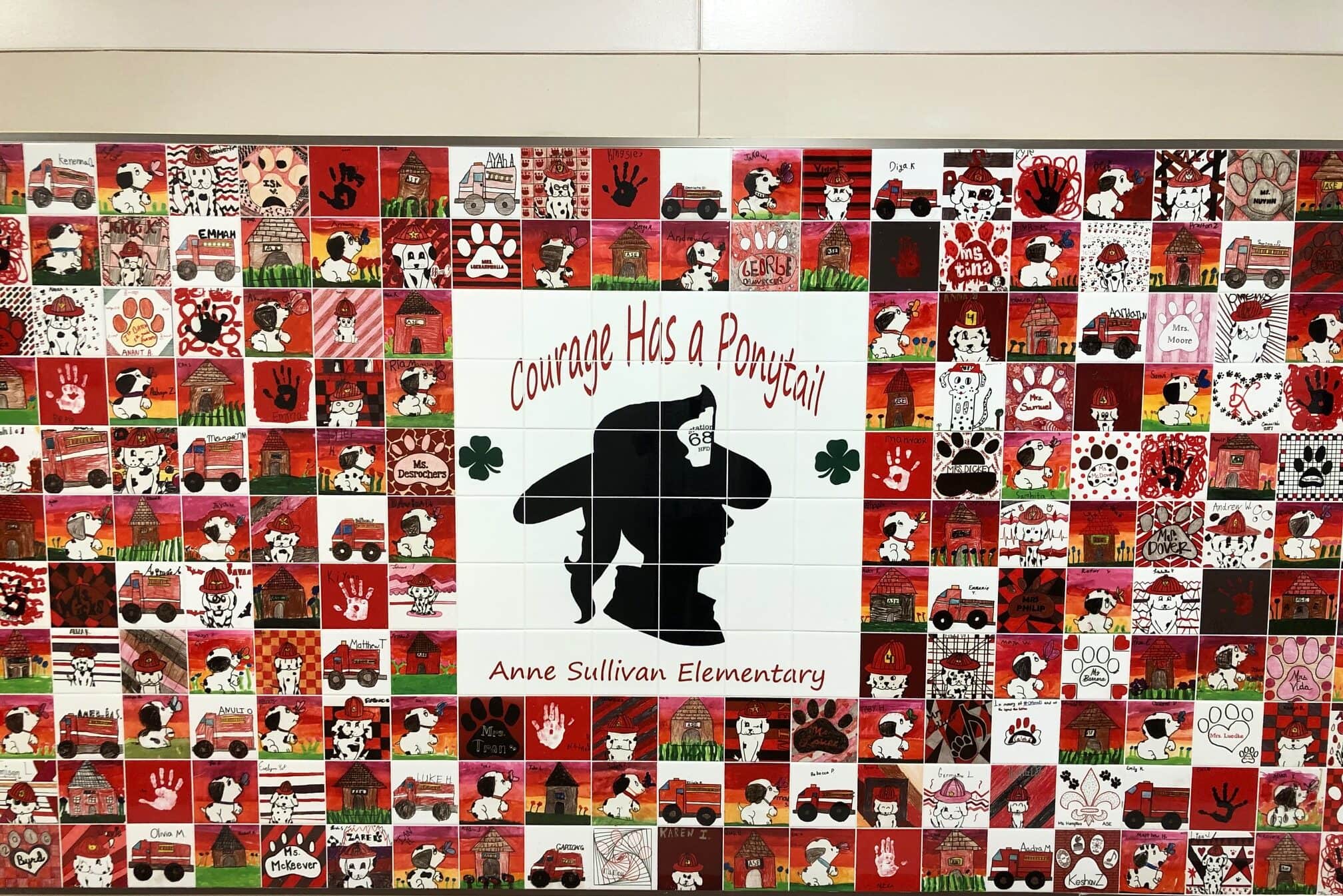 Discuss an Art Fundraiser for Schools with Art to Remember image shows wall of art