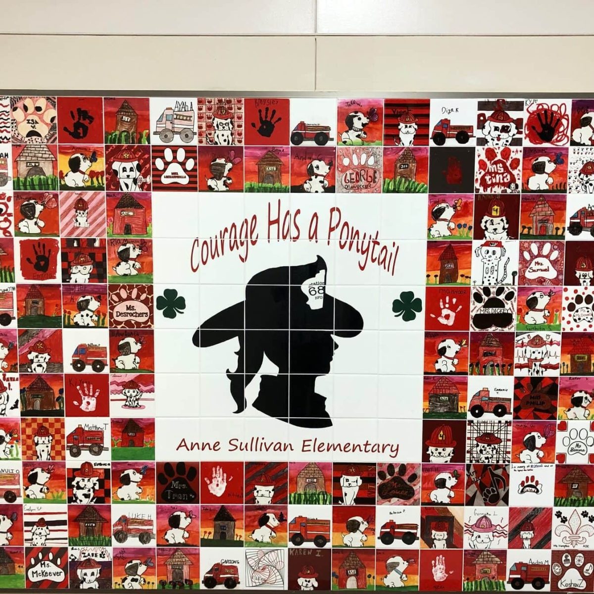 Discuss an Art Fundraiser for Schools with Art to Remember image shows wall of art